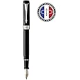 Parker Duofold Centennial Fountain Pen, Classic Black with Palladium Trim, Fine Solid Gold Nib, Black Ink and Convertor (1931365)