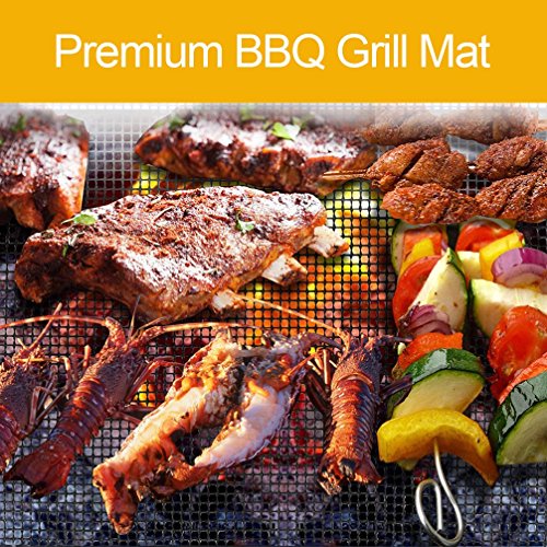 BBQ Grill Mesh Mat - Non-Stick Cooking Mats for Grilled Vegetables/Fish/Fajitas/Shrimp, Grilling Sheet Liner, Reusable Grill Accessories - Use on Gas, Charcoal, Electric Barbecue (15.7" x 13", 3 Pack) - Thumbnail 7