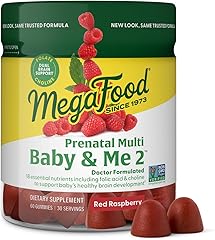 MegaFood Baby & Me 2 Prenatal Vitamins for Women Gummies with Folic Acid and Choline for Baby’s Brain Development; Plus Real 