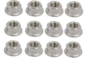 ZAQW 12 M8x 1.0mm Pitch Metric fine Pitch Orthodontic 304 Stainless Steel Hexagonal Flange Nuts