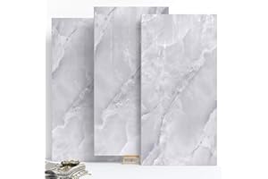 NAEIRON 10-Pack Peel and Stick Marble Wall Panels - ICY Gray 12" x 24" (19.34 Sq. Ft.) Self-Adhesive PVC Waterproof Shower Tiles, Marble Backsplash Wall Panels for Bathroom, Kitchen & Living Room Decor