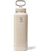 Takeya Sport 40 oz Triple-Insulated Stainless Steel Water Bottle, Straw Lid – Leakproof, Sweatproof, BPA-Free, Keeps Drinks Cold 36 Hrs, Hot 14 Hrs – Almond