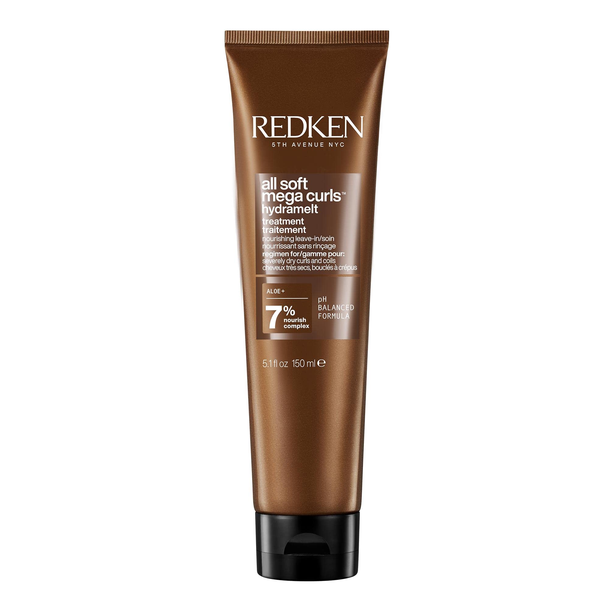 REDKEN All Soft Mega Curls, HydraMelt Leave-In Conditioner Treatment, For Dry Curly, Coily Hair, Nourishes and Adds Bounce, Shine and Definition, Vegan Formula, 150ml
