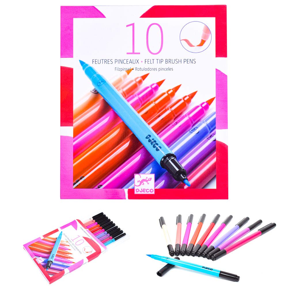 Djeco - 10 felt brushes - Sweet,Pink