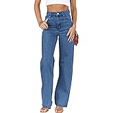 Cicy Bell Women's High Waisted Jeans Boyfriend Baggy Straight Leg Casual Denim Pants with Pockets