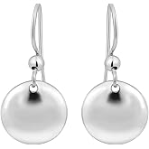 AeraVida Classic Disc .925 Sterling Silver Drop Fishhook Earrings | Casual Chic Sterling Silver Earrings for Women | Versatile 12x27mm Silver Jewelry