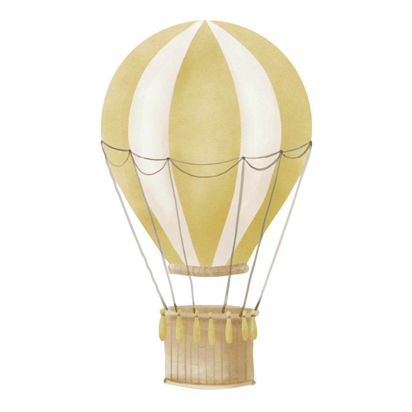 Set of 2 Hot Air Balloons Wall Stickers for Children's Room Baby Room Watercolour Balloon Y032 (Mustard)