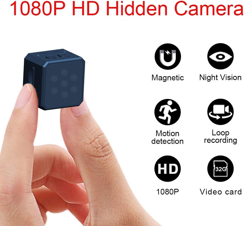Mini Spy Hidden Camera, 1080P Portable Small HD Wireless Home Security Surveillance Cameras, Covert Tiny Nanny Cam with Night Vision and Motion Detection,Compact Indoor/Outdoor Camcorder