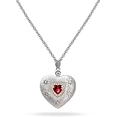 D-POW Cubic Zirconia Heart Necklace S925 Sterling Silver Nickel-Free Hypoallergenic Pendant Necklaces for Women Birthday Gifts for Women Italian Vintage Style Jewelry