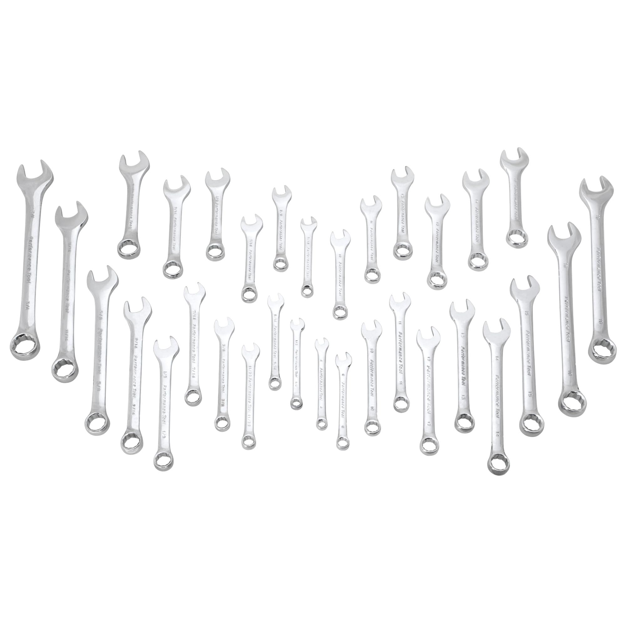 Performance Tool W1099 32-Piece SAE and Metric Wrench Set