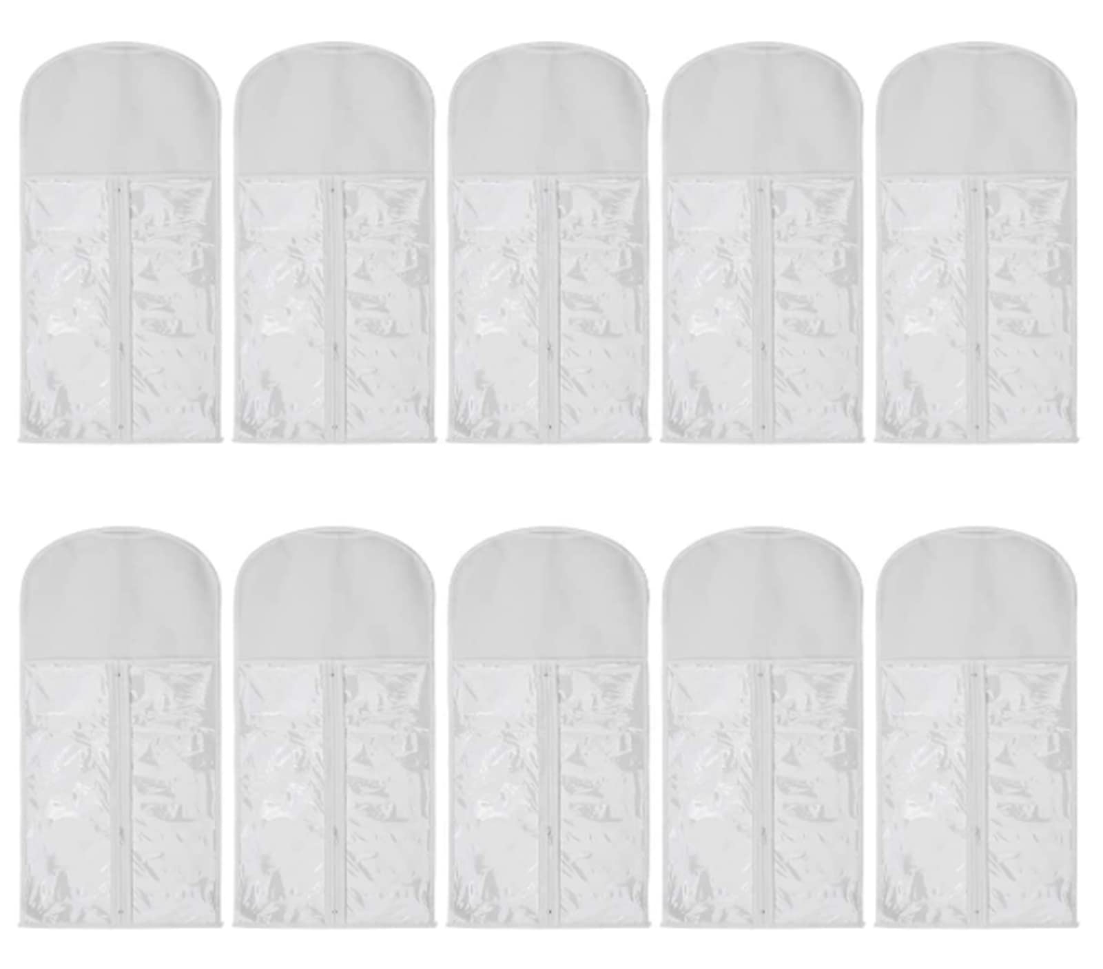 10 Pieces Portable Wig Hair Extension Storage Bag Hairpieces Storage Holder Wigs Carrier Case for Store Style Human Hair (White)
