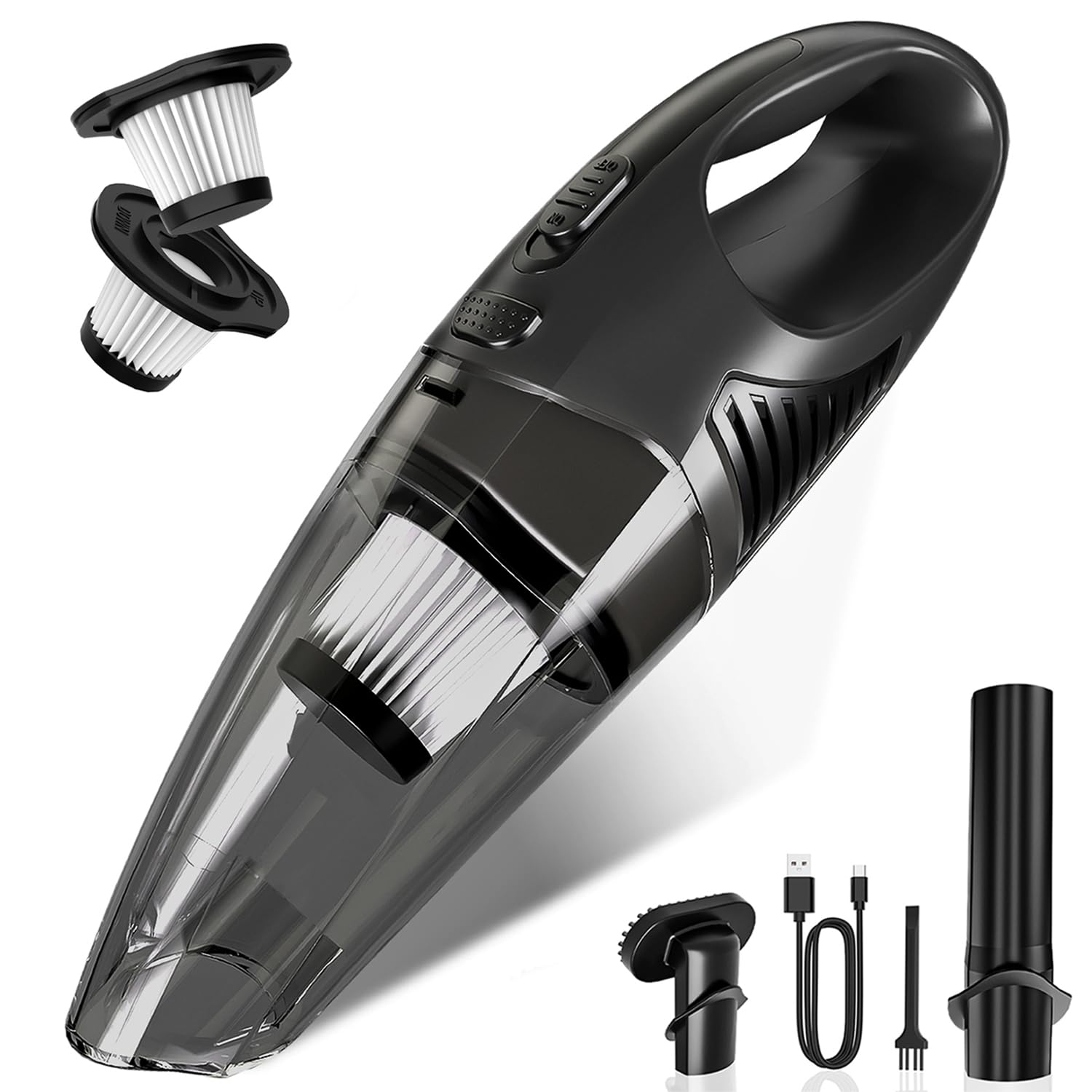 Photo 1 of Jeagfen Handheld Vacuum Cordless, Rechargeable Car Vacuum Cleaner with Multiple Attachments, Portable Hand Held Vacuum Suction Power, Mini Vacuum for Car, Home, Pet Hair, Office, Desk, Keyboards Black
