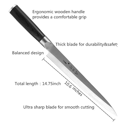 Sushi Knife 10.6 IN (270MM), Professional Japanese Chef Knife for