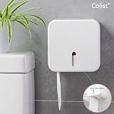 Colist White Self Adhesive Toilet Roll Holder Wall Mounted No Drilling view 2