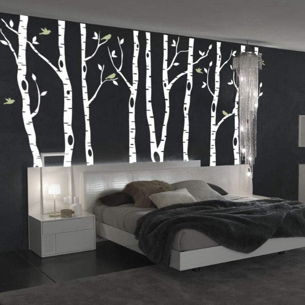 Oldeisa Vinyl Wall Decal Wall Stickers Art Decor Peel and Stick Mural Removable Decals Birch Tree Forest for Living Room