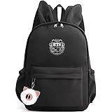 BTS Rabbit Ears Backpack Girls Schoolbag Boys Schoolbag Casual Bag Thegiri Fans Gift (Black--2)