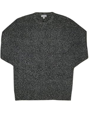 Calvin Klein Men's Mouline Boucle Sweater, Black/Silver, Large