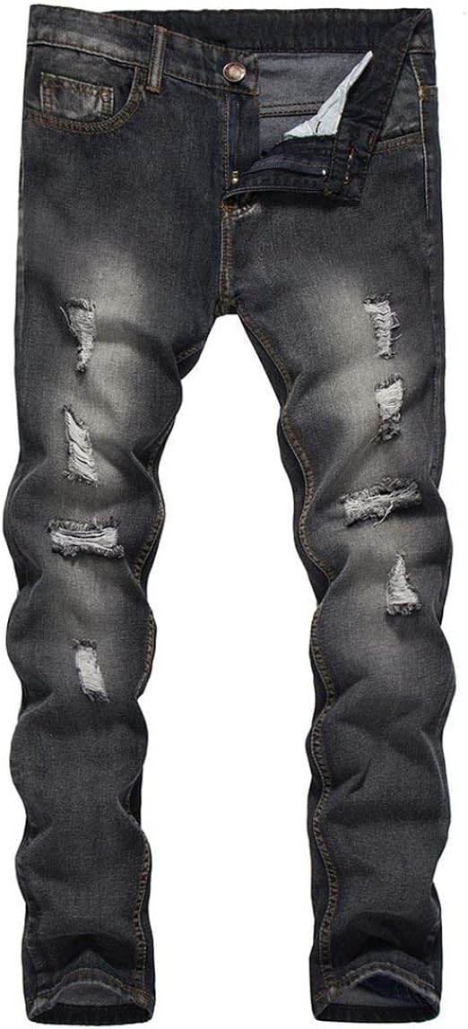 QKLannister Pantaloni Jeans Con Vestibilità Regolare Da Uomo Ragazzo