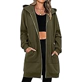StunShow Women's Zip Up Hoodies Oversized Fleece Long Sleeve Sweatshirts Casual Fall Jacket Coat with Pocket(S-3XL)