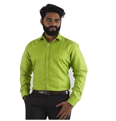 Buy Man O King Men S Cotton Full Sleeve Formal Shirt Light Green