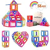 Soyee Magnetic Building Toys Construction Blocks 56pcs Magnetic Tiles STEM Toy Set for 3 4 5 6 Year Old Boys & Girls