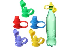 ANTEECANA No Spill Silicone Bottles Top Spout for Toddlers, Water Bottle Topper for Toddlers, Water Bottle Spout Adapters, Protects Kids Mouth, 5 Pack (Upgraded)