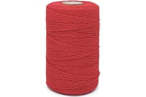 LEECOGO Twine String,500 Feet Cotton Butchers Twine String Cooking Kitchen Twine for Crafts Roasting Gift Wrapping DIY Decoration Gardening Packing Materials,Red