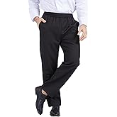 Nanxson Men's Baggy Chef Pants Restaurant Work Pants Elastic Waist with Pockets CFM2012