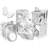 DOYIDE 100 Pack Small Gift Boxes, 2x2x2 Inches Favor Boxes Silver Paper Gift Boxes with Lids for Presents, Crafting, Cupcake Boxes, Gifts, Candy Boxes for Wedding Party Bridal Shower Baby Shower Favors