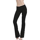 Cotton Spandex Low Rise Bootcut Flare Yoga Pants Legging(Regular Size/Plus Size) S-5XL (32"/34"/36" Inseam)