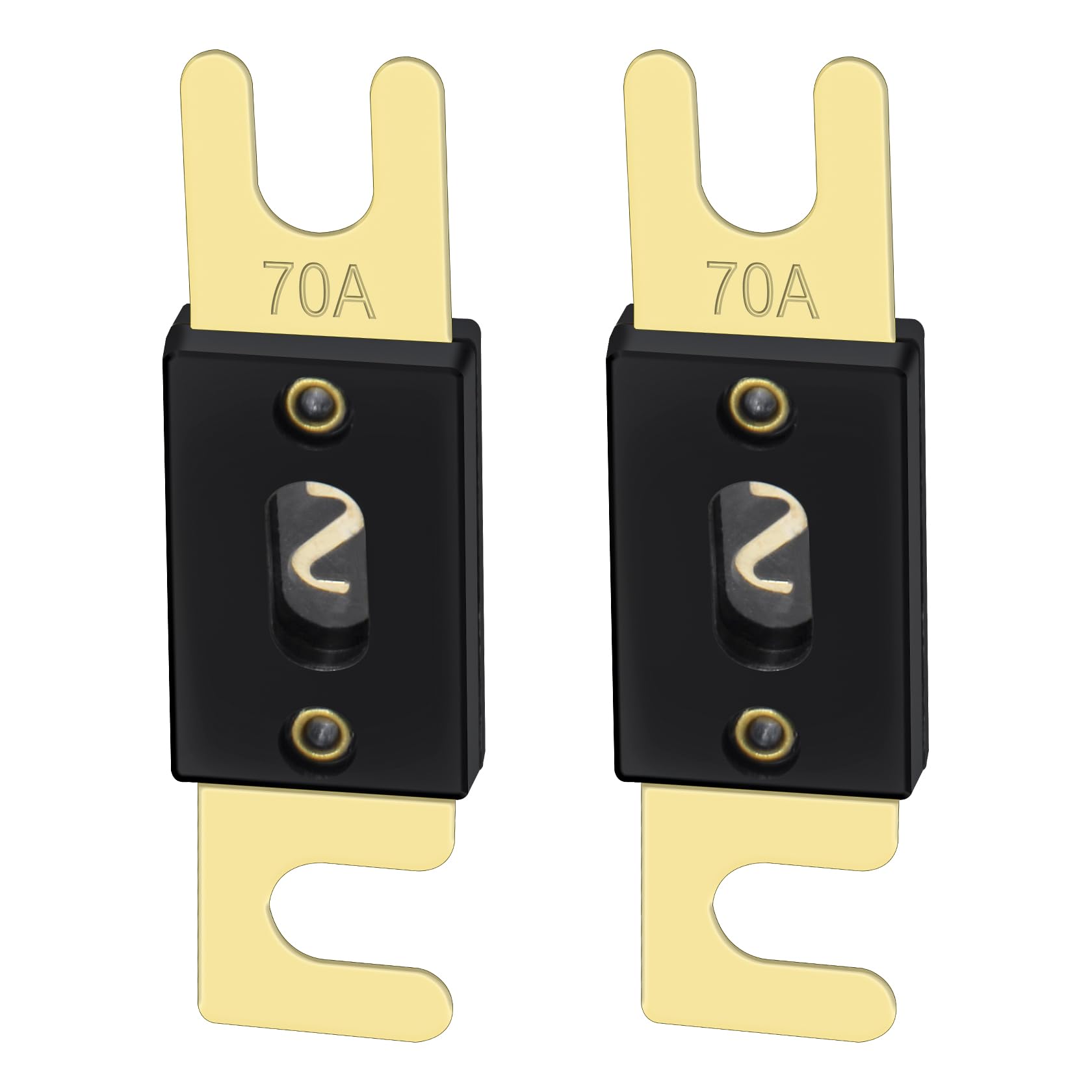 Heschen ANL Fuse ANL-70 70 Amp for Car Vehicles Audio System Sheet Gold Tone & Black 2 Pack