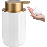 TOOZFO Soap Foaming Dispenser Ceramic with Easy-to-Press Pump Hand Foam Dispenser for Shampoo Bathroom Countertop 13.5 oz