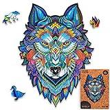 UNIDRAGON Wooden Jigsaw Puzzles - Majestic Wolf, 99