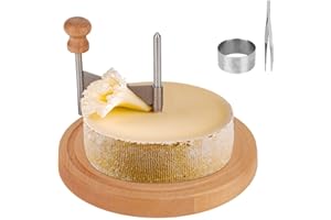 Handheld Cheese Curler Slicer, Wooden Cheese Flower Shaver Cutter Wheel with Stainless Steel Blade Manual Cutting Tool for Pa