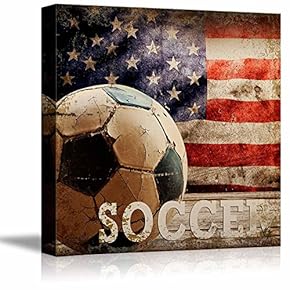 Rustic Soccer Futbol Vintage Wood Grain