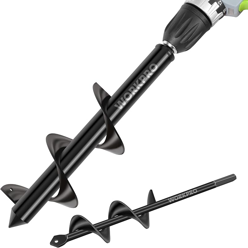 WORKPRO Auger Drill Bit Set Hex Drive 2-Piece 4x22 cm 8x30 cm