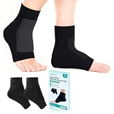 Padded Skate Socks with Gel Pads - Ankle Malleolar Sleeves Protection Guards for Lace Bite, Achilles Tendon, Heel &amp; Shin - Cushion Guards for Hockey, Ice Skating,Tall Boots (1 Pair, Regular Size)