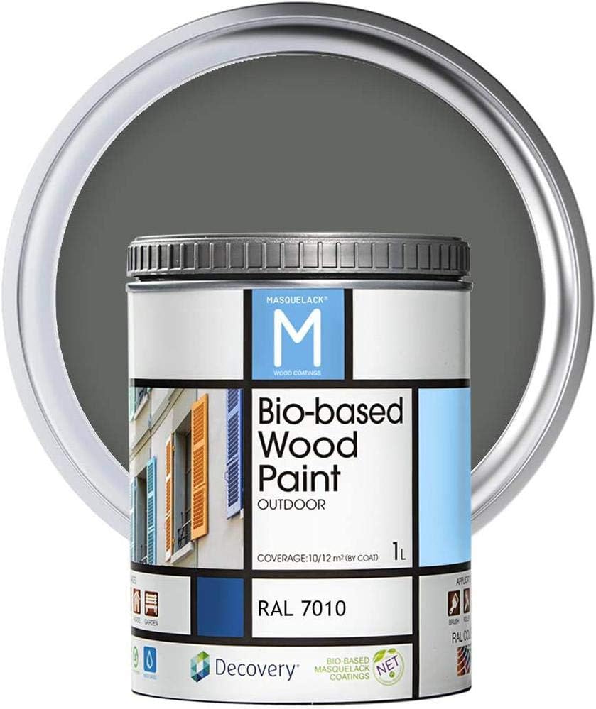 Holz-Farbe | Bio-based Wood Paint | Zeltgrau | 1 L | RAL 7010