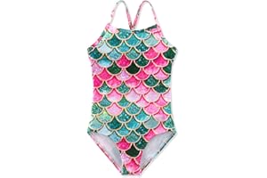 HOOBABE Girls One Piece Swimsuit Quick Dry Beach Swimwear 2-8Years