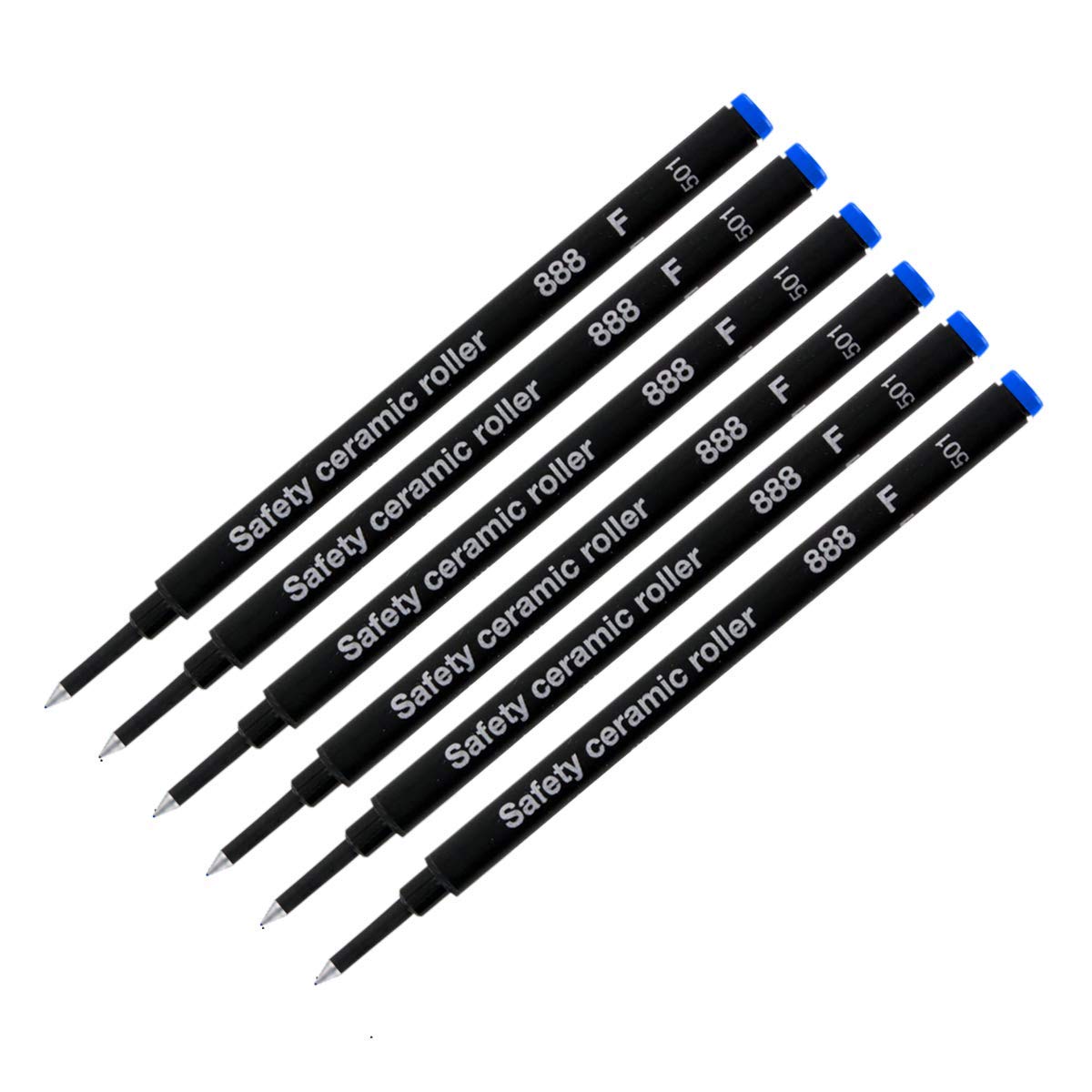 Photo 1 of Pack of 6 - Schmidt 888 F Safety Ceramic Rollerball Refill Blue Ink Fine Tip