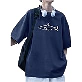 RoseSeek Men's Oversized Graphic Tees Half Sleeve Drop Shoulder Summer Casual T Shirt