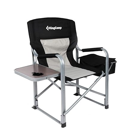 KingCamp Campingstuhl Regiestuhl mit Seitentisch und Kühltasche
