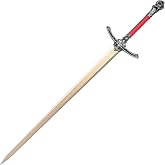 MUTANGUE Twin Moon Knight Sword Replica - 41.9in Stainless Steel Cosplay Prop with Wall Mount, Full Metal Red Anime Sword Collectible for Display Collection Halloween