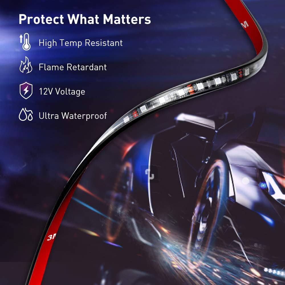 Govee Dreamcolor Interior Car Lights, Car LED Lights with APP and IR Remote, Upgraded 2-in-1 Design 4PCS 72 LED RGBIC DIY Color LED Lighting Kits Sync to Music with Super Length Wires for Various Car: Automotive