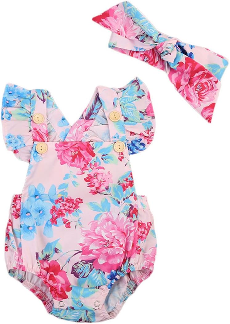 Hotone Newborn Infant Baby Girls Clothes Plaids Checks Romper Jumpsuit Bodysuit Outfits