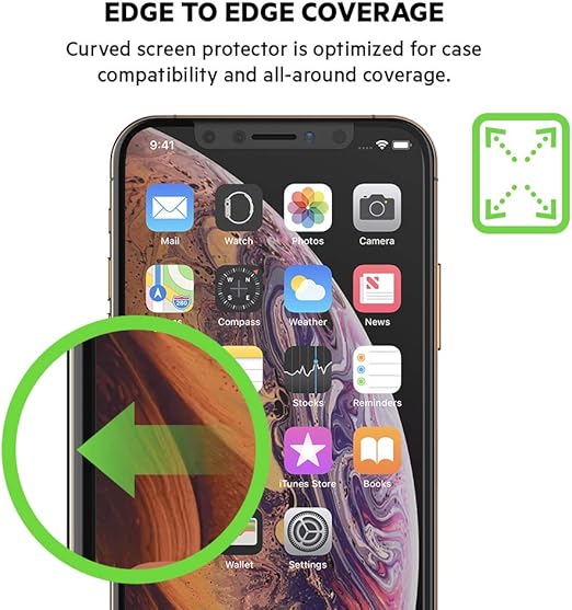 Amazon Com Belkin Screenforce Temperedcurve Screen Protection For Iphone Xs Max Iphone Xs Max Screen Protector F8w915zzblk