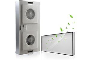 JJFFTAO HEPA H14-Filter Laminar Flow Hood Updated FanFilter Unit（Include HEPA Filter）100/ISO Class 5 Cleanroom/Laboratory/Cleanroom/Mushroom Room, Laminar Air Flow Hood(46.2"x22.6"110V，Dual machine)