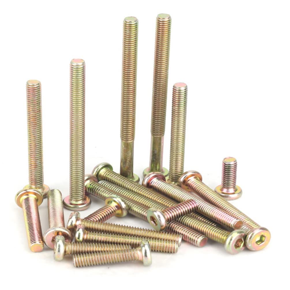 CONPHERON Zinc Plated Hex Socket Cap Screws Bolts Furniture Screws Cot Bed Bolt Crib Screw M8×50mm, 10 pcs