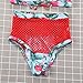 Sexy Women Two Pieces Lace up Bandage Bikini Swimsuit Set High Waisted Bathing Suit (C, Medium)