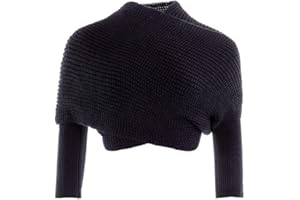 MICHELLECMM Women Autumn Winter Scarf Wrap Sweater Multi-Use Knitted wrap scarf with sleeves